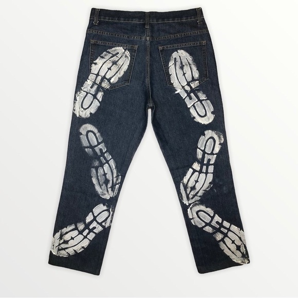 DESIGNER FOOTPRINT RARE JEANS - Picture 2 of 3